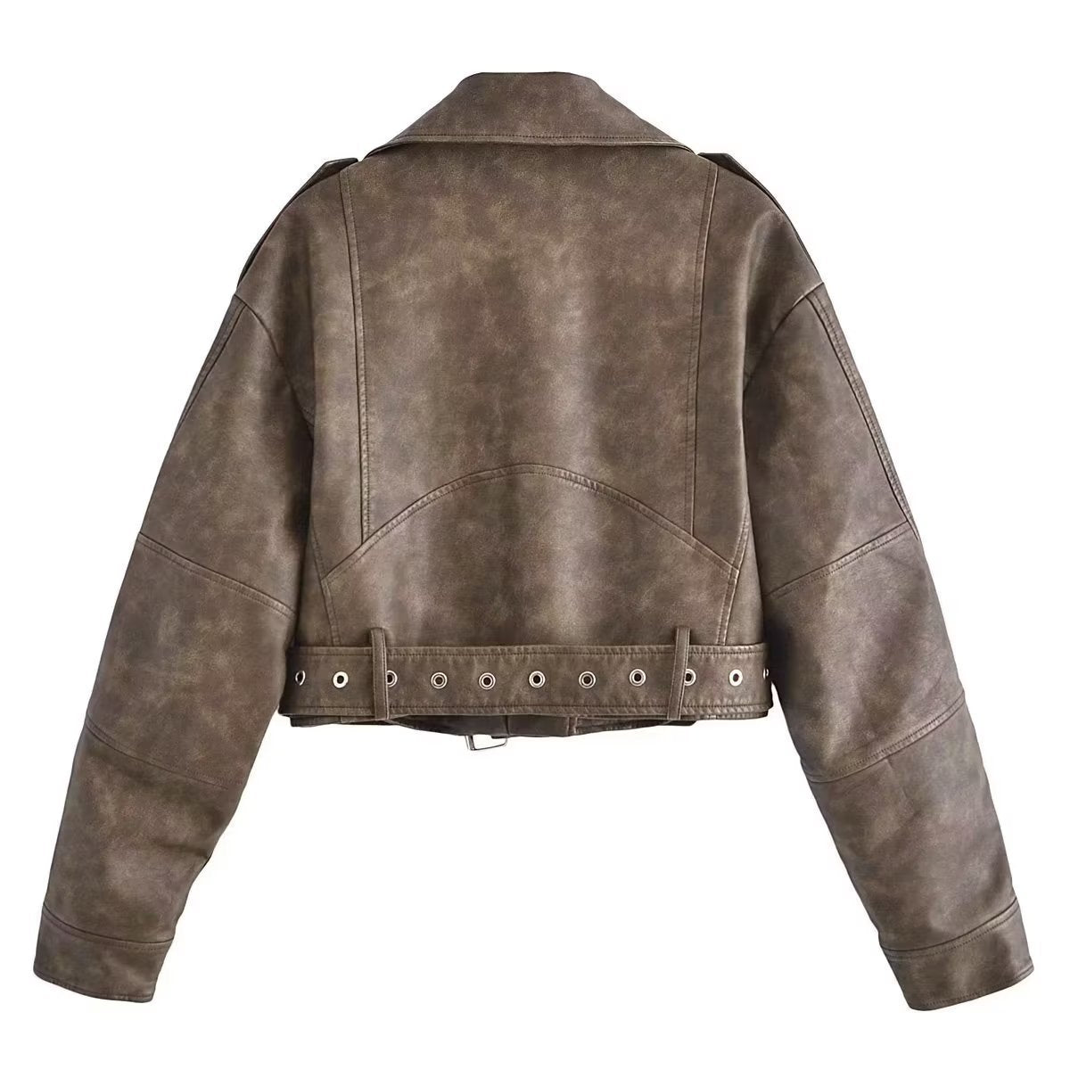 Women's Washable Gradient Leather Jacket - - Leather & Suede - Carvan Mart