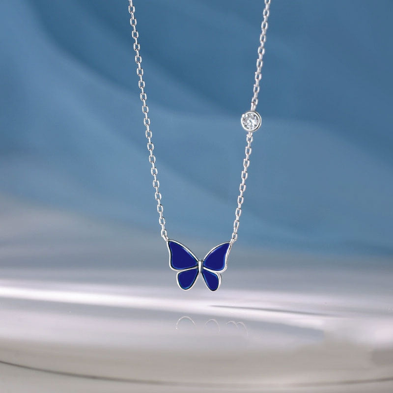 S925 Sliver Color-changed Butterfly Necklace Fashion Novelty Jewelry - Carvan Mart