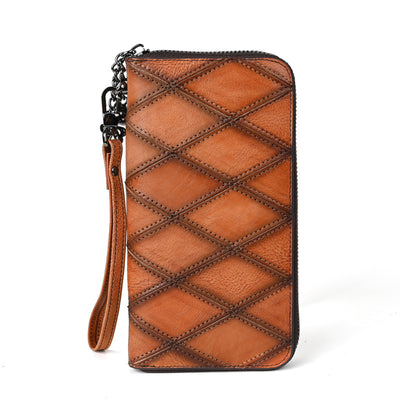 Women's Long Large Capacity Zipper Mobile Phone Bag - Retro Brown - Women's Wallet - Carvan Mart