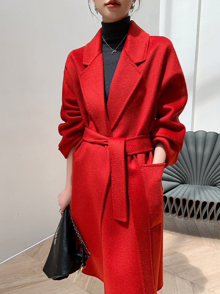 Reversible Cashmere Coat Women's Mid-length High-end Sense - Carvan Mart
