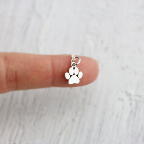 Women's Alloy Necklace Cute Cat Paw Necklace - Silver - Necklaces - Carvan Mart