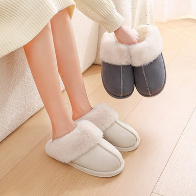 Winter Warm Plush Slippers Fur Slippers Comfy Non-Slip Bedroom Fuzzy Shoes - - Women's Slippers - Carvan Mart