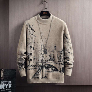 Winter Round Neck Long Sleeve Pullover Thick Sweater - Carvan Mart