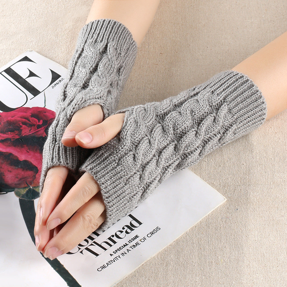 Warm Wool Gloves Winter Men's Open Finger - Carvan Mart