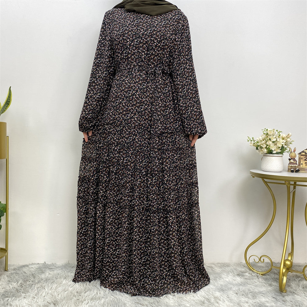 Middle Eastern Fashion Classic Fragmented Flower Dress - Carvan Mart Ltd