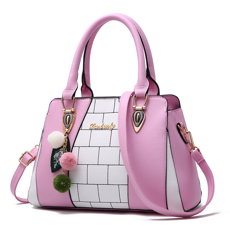 Chic Colorblock Handbag - Elegant and Stylish Shoulder Bag for Everyday Use - Pink - Shoulder Bags - Carvan Mart