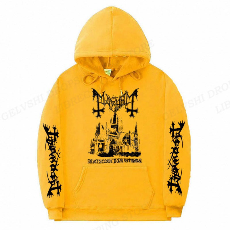 Men's Trendy Graphic Print Sweatshirt Solid Color Fashion Hoodie - Carvan Mart