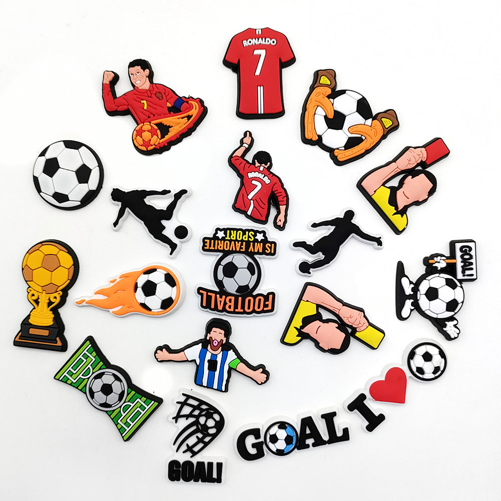 FOOTBALL SERIES SHOE CHARMS FOR CROCS - 18 PIECES FUN AND TRENDY JIBBITZ - Carvan Mart