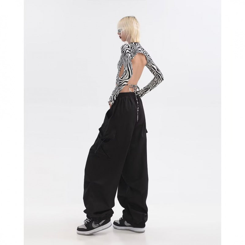 High Waist Wide Leg Cargo Pants for Women - Elegant Formal Dress Pant with Pockets - Carvan Mart