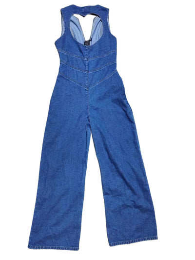 Denim Jumper Slim Fit Hollywood Heartthrob Street Retro Style High Waist Jumpsuit - Carvan Mart