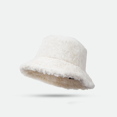 Lambswool Fisherman Hat Winter Warm Fashionable Solid Color Hats For Women - White - Women's Hats & Caps - Carvan Mart