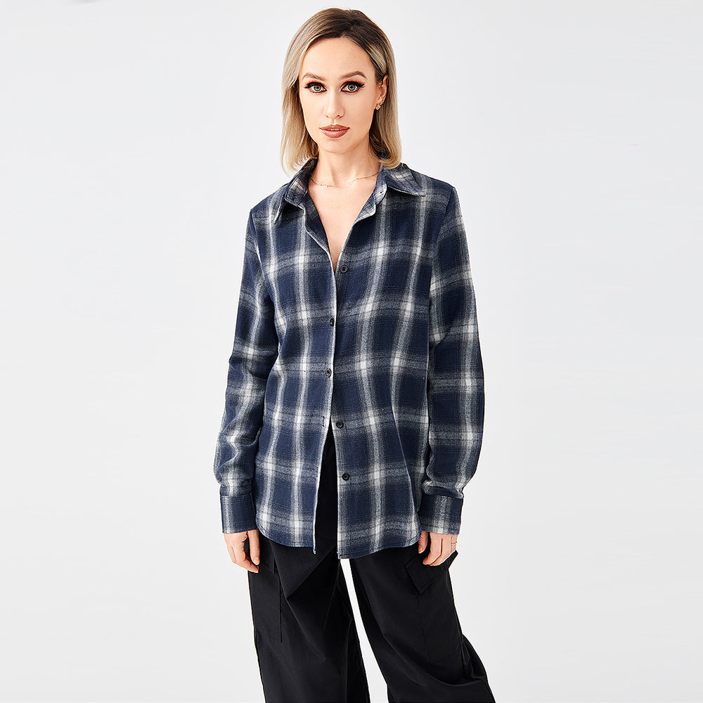 Women's Stylish Plaid Shirt With Everything - - Blouses & Shirts - Carvan Mart