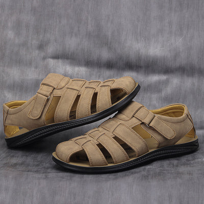 Men's Leather Sandals Casual Hipster Lightweight Comfortable Men's Shoes - Carvan Mart