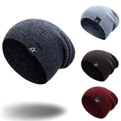 Unisex Fashionable Knitted Beanie, Winter Wool Elastic Hat For Outdoor Cycling, Camping, Travel Winter Beanie Hat Acrylic Knit Hats For Men Women - - Men's Hats & Caps - Carvan Mart