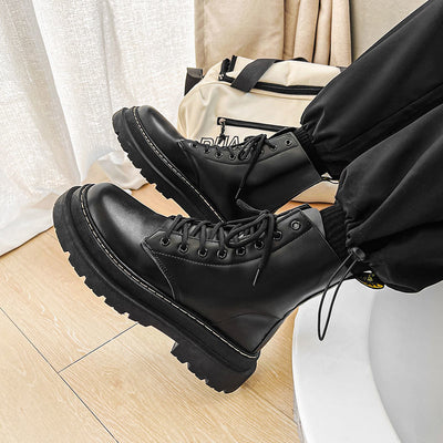 Men's Black Platform Doc Martens Boots - Carvan Mart