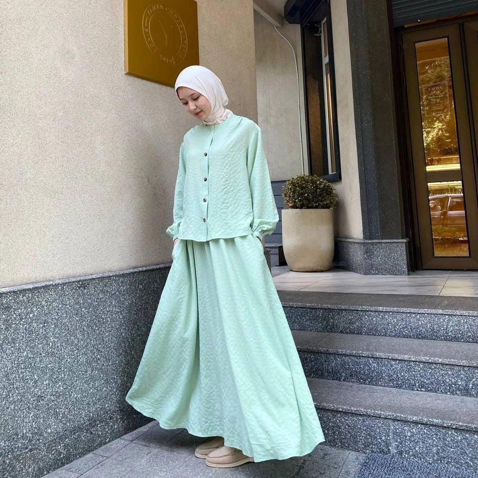 Muslim Women's Fashion Long Sleeve Skirt Suit - Carvan Mart Ltd