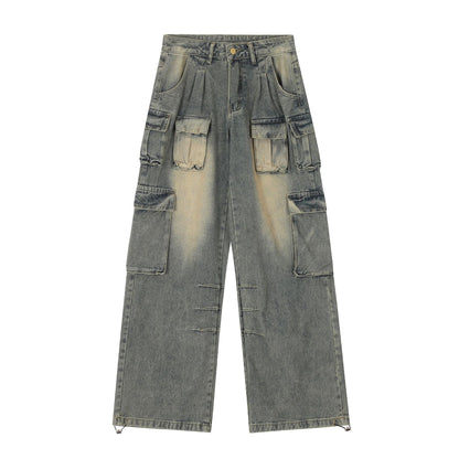 Men's Washed Worn Jeans Mid Waist - Carvan Mart Ltd
