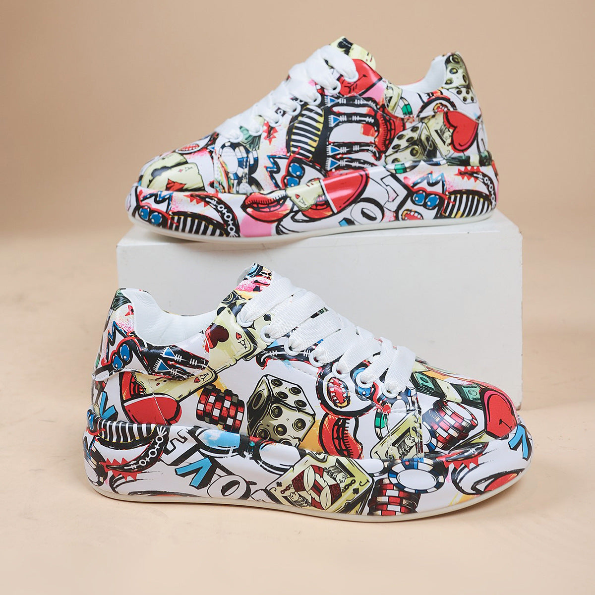 Hand-painted Shoes Women's Platform Casual Shoes Painted Sports - Carvan Mart