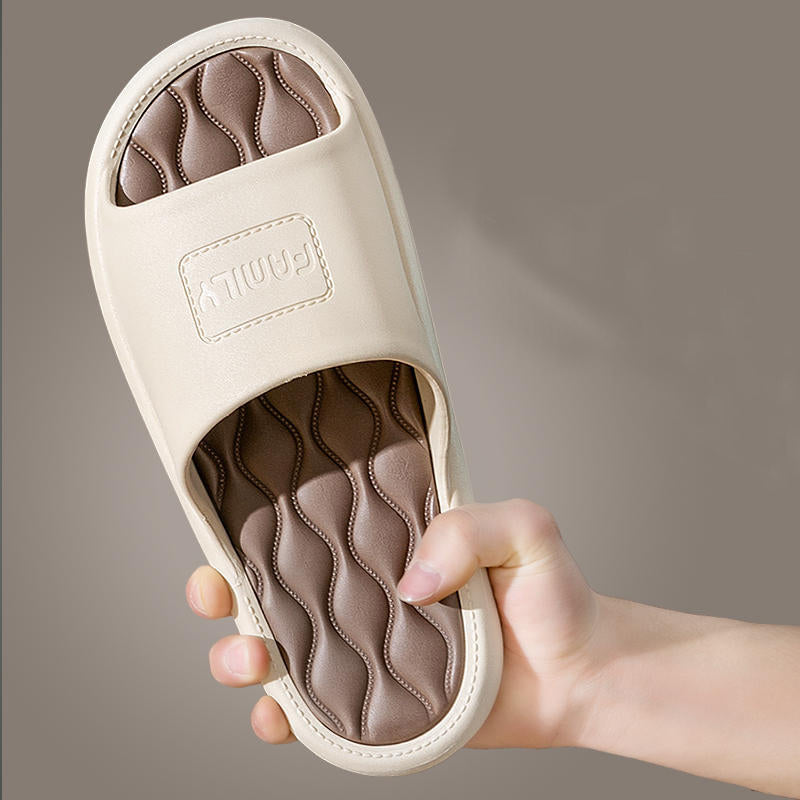 Wave Pattern Slippers Indoor Fashion Shoes Non-slip Slippers For Couples - - Women's Slippers - Carvan Mart