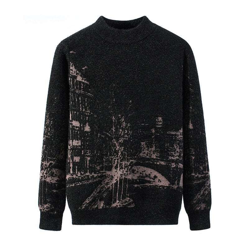 Winter Round Neck Long Sleeve Pullover Thick Sweater - Carvan Mart