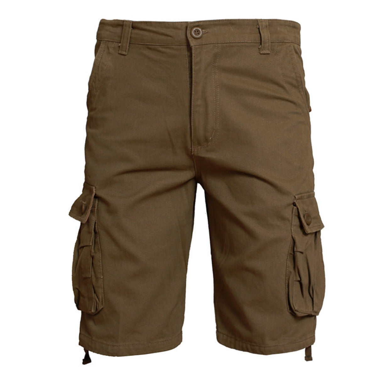 Mens Multi-Pocket Cargo Shorts Summer Thin Loose Five-point Pants - Army yellow - Men's Shorts - Carvan Mart