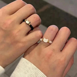 Shell Cat Cute Instagram Niche Couple Pair Ring - - Women's Rings - Carvan Mart