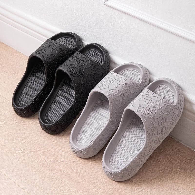 Home Slippers Thick-sole Non-slip Bathroom Slippers For Couple House Shoes - Carvan Mart