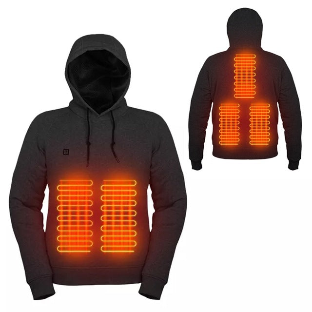 USB Heating Hoodies Vintage Gothic Heated Jacket Outdoor Electric Heating Jacket - Carvan Mart