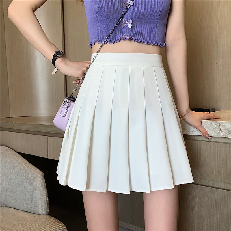 Plaid Pleated Skirt Female High Waist Slim Short - Carvan Mart Ltd