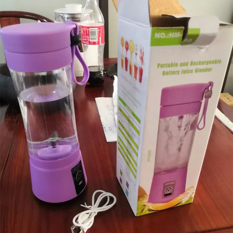 Portable Blender With USB Rechargeable Mini Kitchen Fruit Juice Mixer Home Simple Portable Electric Mini Juicer - Purple - Compact Blenders - Carvan Mart