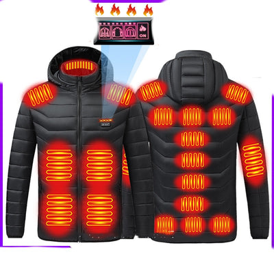 USB Charging And Heating Jacket Throughout The Body - Black quad control - Men's Jackets & Coats - Carvan Mart