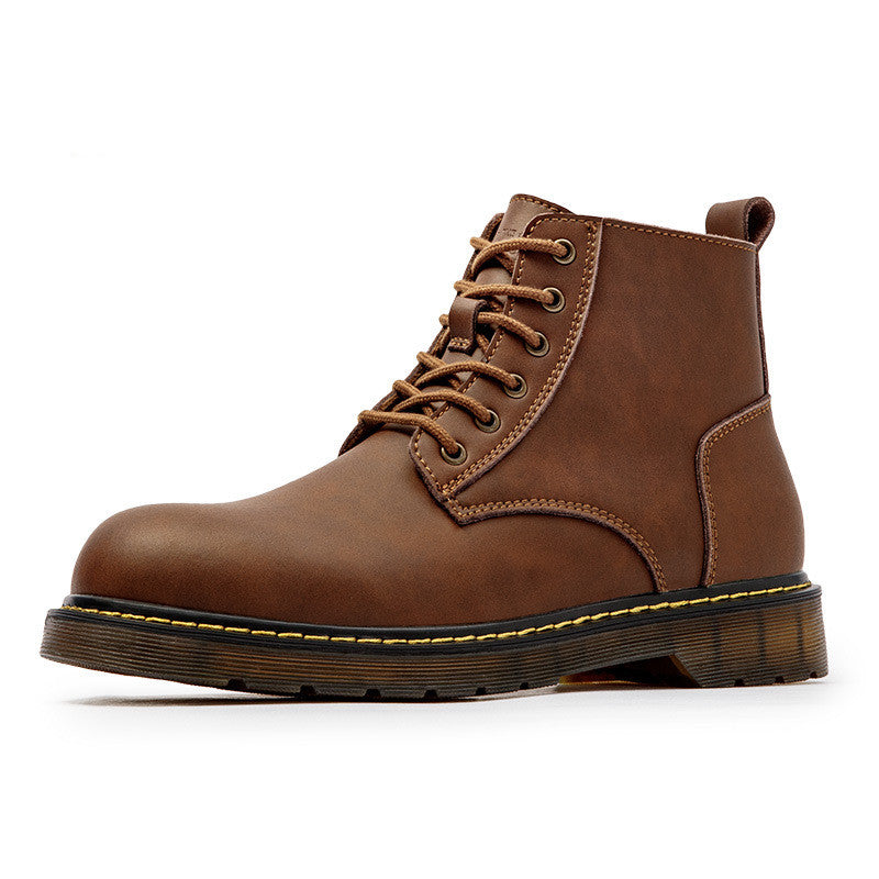 Men's Retro Mid-top British Style Martin Boots - Beeswax - Men's Boots - Carvan Mart