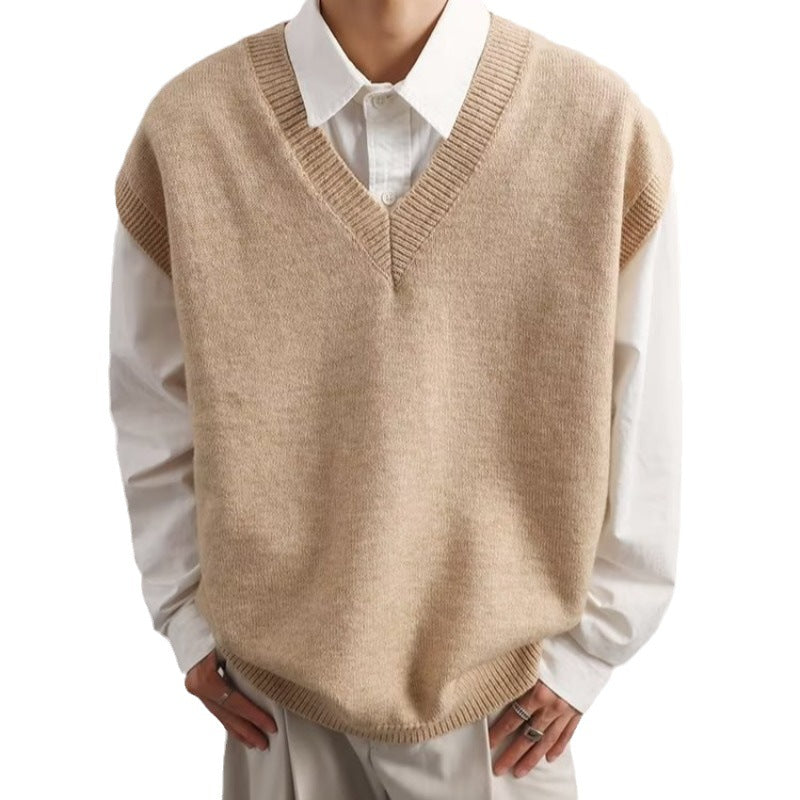 Men's V-neck Fashionable Jacket Sweater Vest Wool - - Men's Sweaters - Carvan Mart