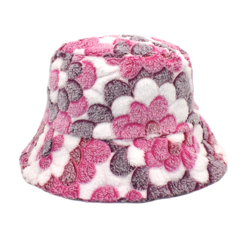 Fashion Fisherman Plush Outdoor All-matching Warm Bucket Hat - - Women's Hats & Caps - Carvan Mart