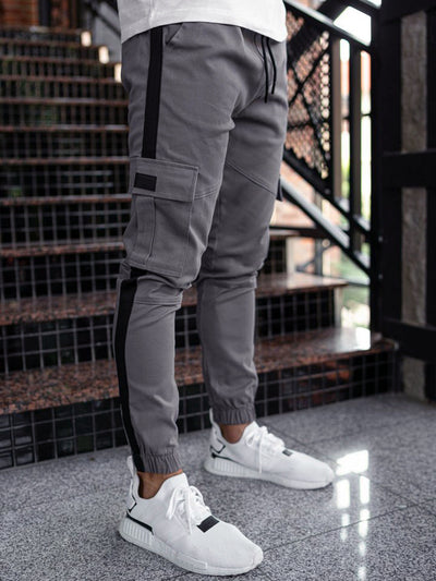 Men's Leather Bound Casual Pants - Stylish Mid-Waist - Carvan Mart