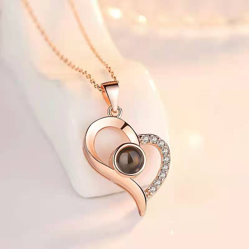 Valentine's Day Gifts Metal Rose Jewelry Gift Box Necklace Wedding Girlfriend Necklace Gifts - Necklace B - Gift - Carvan Mart