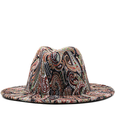 Gorgeous Cashew Floral Print Felt Cap - Style06 M - Men's Hats & Caps - Carvan Mart