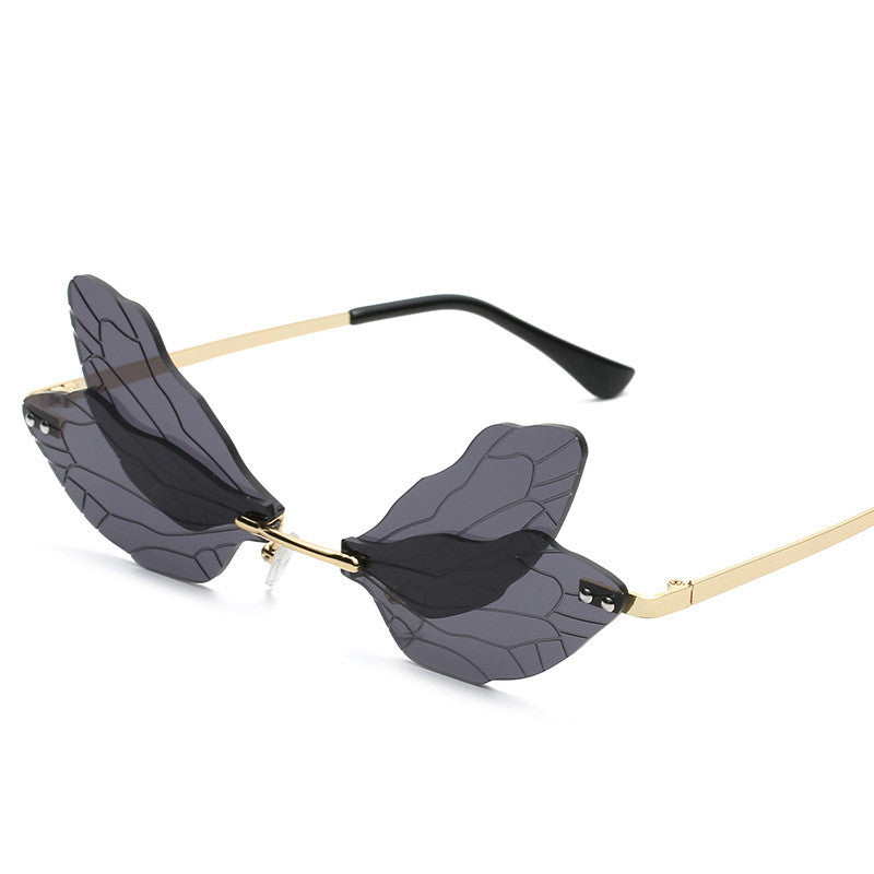 Frameless Trimming Sunglasses Women Dragonfly Wings Sunglasses - Carvan Mart