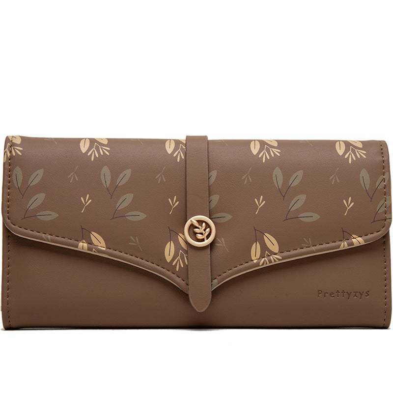 Women's Large-capacity Long Printed Hasp Clutch - Brown - Women's Wallet - Carvan Mart