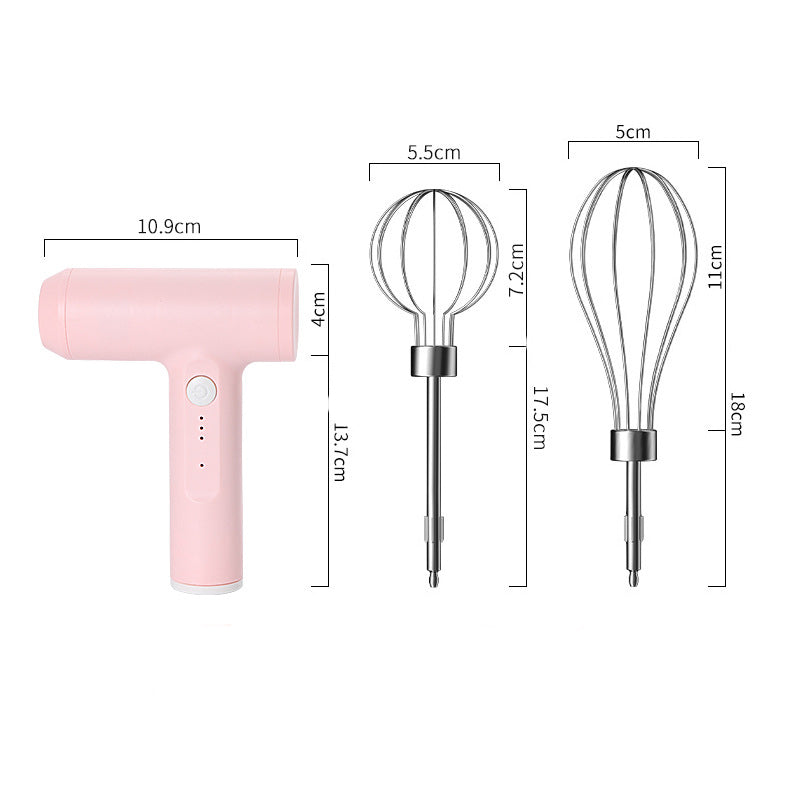 Electric Egg Beater With 2 Wire Beaters Portable Food Blender Whisk 3 Speeds Handheld Food Mixer ,USB Rechargeable Handheld Egg Beater - - Compact Blenders - Carvan Mart