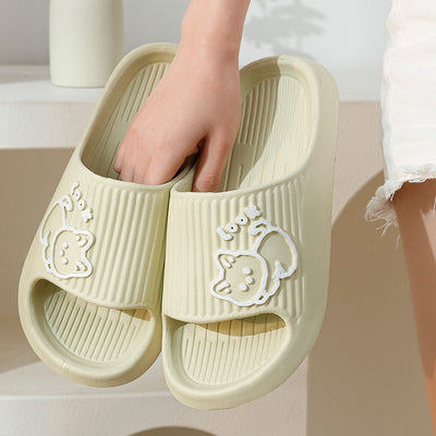 Cute Cat Slippers Summer Women Home Shoes Bath Thick Platform Non-Slip Slides Indoor Outdoor - Carvan Mart