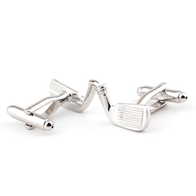 Golf Racket Shape Plain Metal French Shirt Men's Cufflinks - - Men's Jewelry - Carvan Mart