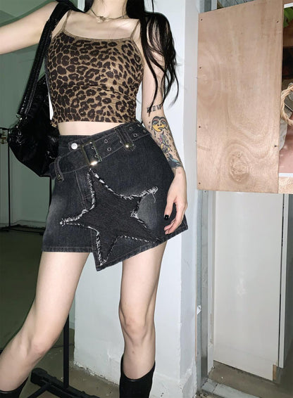 Hot Girl Retro Denim Skirt High Waist Slimming - Carvan Mart Ltd