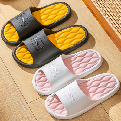 Wave Pattern Slippers Indoor Fashion Shoes Non-slip Slippers For Couples - Carvan Mart