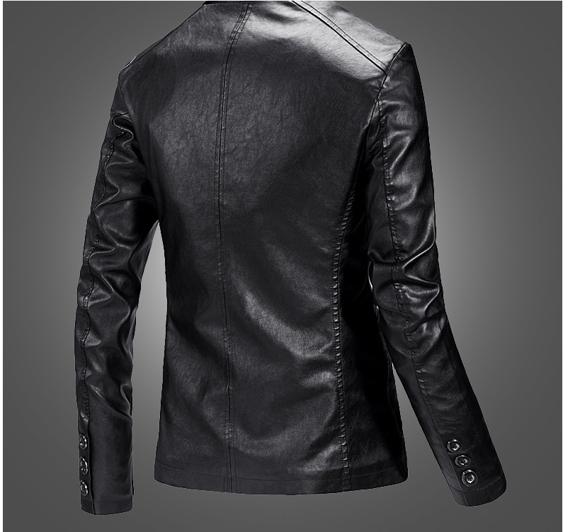 Slim Handsome Spring Leather Jacket Small Suit Men - - Genuine Leather - Carvan Mart