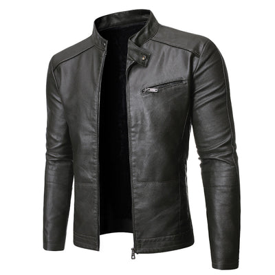 New European And American Men's Motorcycle Leather Jackets - Carvan Mart