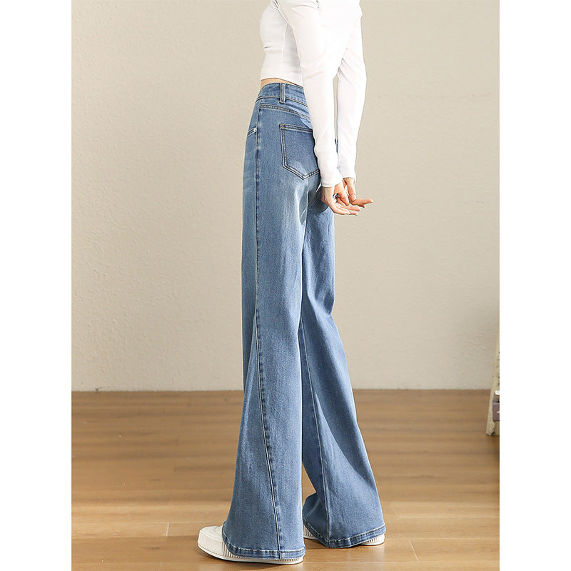 Women's High Waist Jeans Artistic Slightly Flared Low Rise Denim Jeans - Carvan Mart