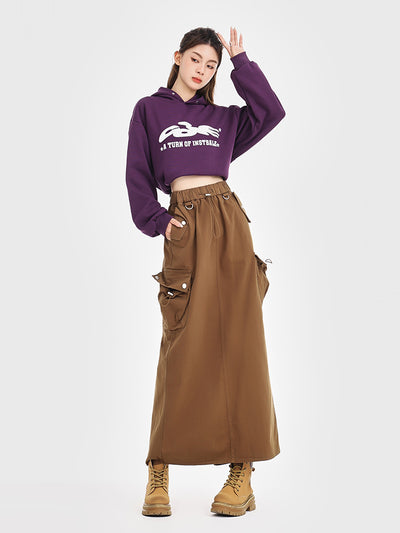 Retro Loose Pockets Workwear Skirt - Carvan Mart
