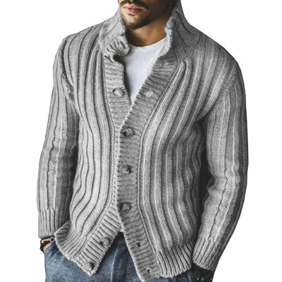 Men's Casual Single-breasted Knitted Sweater - - Men's Sweaters - Carvan Mart