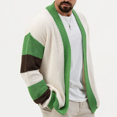 Loose Contrast Color Woolen Cardigan Jacket - - Men's Sweaters - Carvan Mart